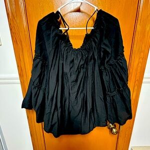 Black cold shoulder top